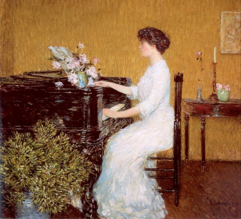 childe hassam At the Piano